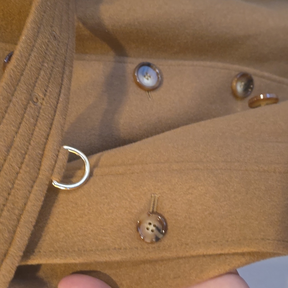 Burberry Cashmere Wool Camel Color Classic Trench Coat Size 2 - Picture 5 of 16